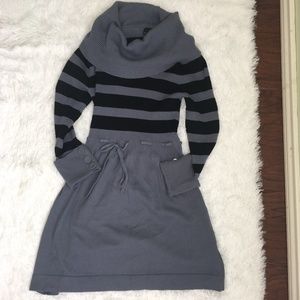 Apostrophe cowl neck sweater dress